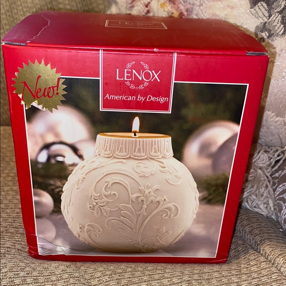 ❤️🕯️❤️ NWT Lenox Ornamental Holly Scrollwork Votive
